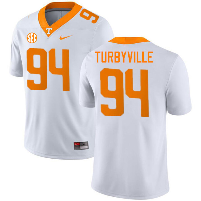 Josh Turbyville Tennessee Jersey,Tennessee Volunteers #94 Josh Turbyville College Jersey-White